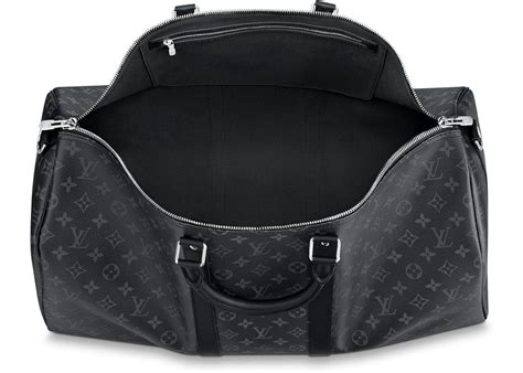 Louis Vuitton Keepall Bandouliere Monogram Eclipse 55 Black/Grey